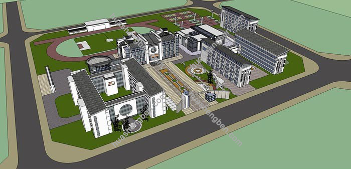 51套超全大中小现代学校校园建筑su模型「免费下载」12.jpg(12)