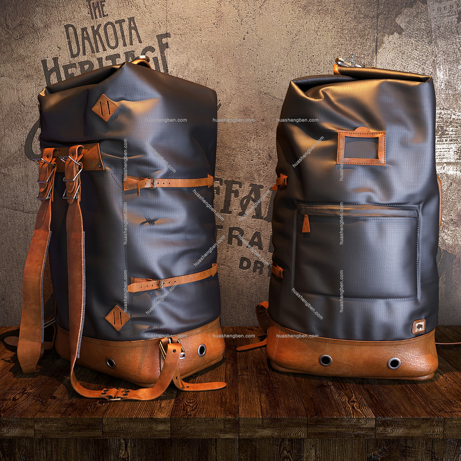 现代旅行包组合3d模型「免费下载」Buffalo Jackson_Dakota Vintage Backpack Bag_01.jpg(3)