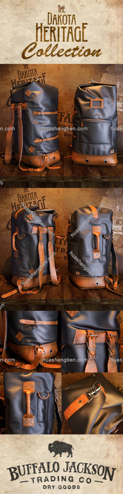 现代旅行包组合3d模型「免费下载」Buffalo Jackson_Dakota Vintage Backpack Bag_02.jpg(1)