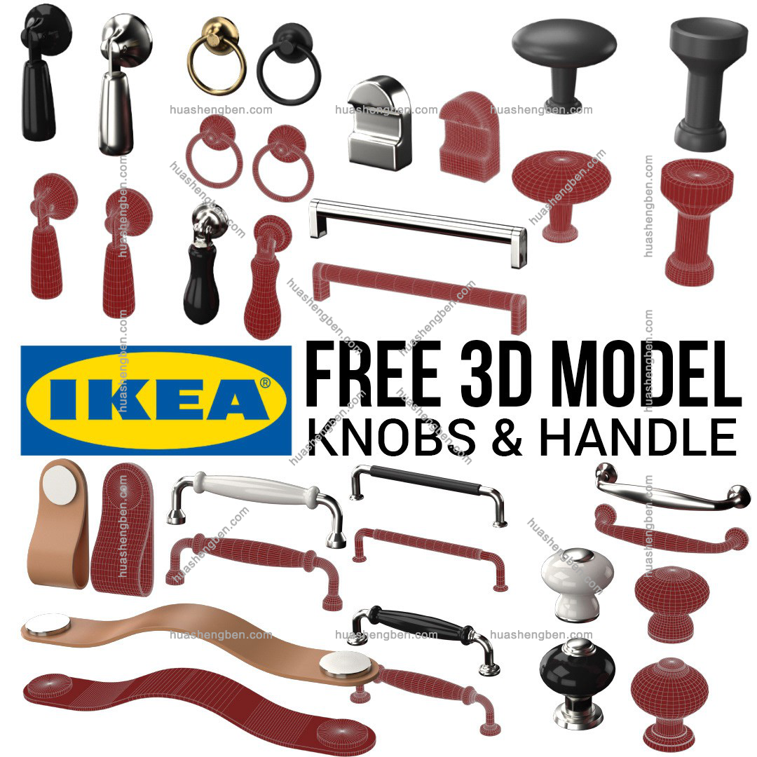 现代宜家旋钮和把手组合3d模型「免费下载」Free-Ikea-Knobs-and-Handles-3D-model.jpg(2)