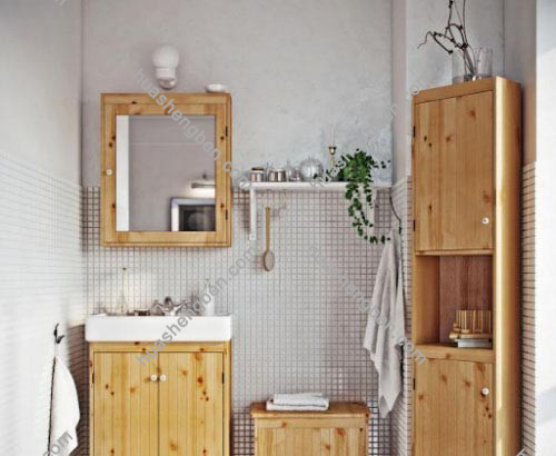 现代实木卫生间组合3d模型「免费下载」Nordic bathroom cabinet model combination (max 2011 Vray).jpg(1)