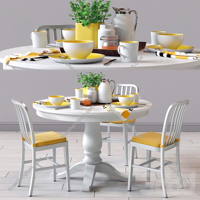 现代餐桌椅食物组合3d模型「免费下载」741352.jpg(1)