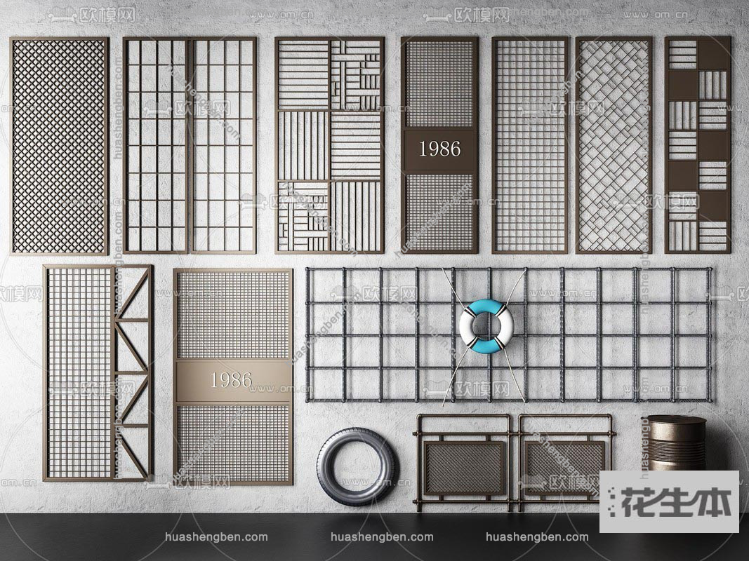 工业风铁艺隔断屏风3d模型「收费下载」工业风铁艺隔断屏风3d模型ID594660.jpg(1)
