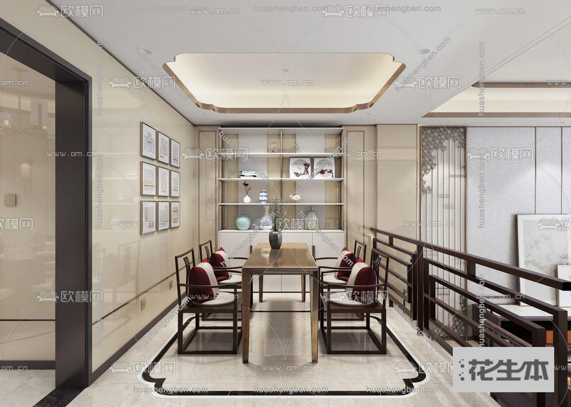 新中式客厅餐厅3d模型「免费下载」新复式客厅餐厅3d模型 ID773871.jpg(1)