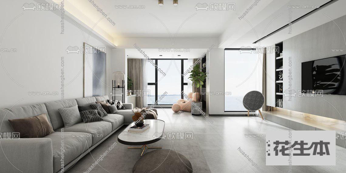 现代客厅餐厅3d模型「免费下载」现代客厅餐厅3d模型 ID791980.jpg(1)
