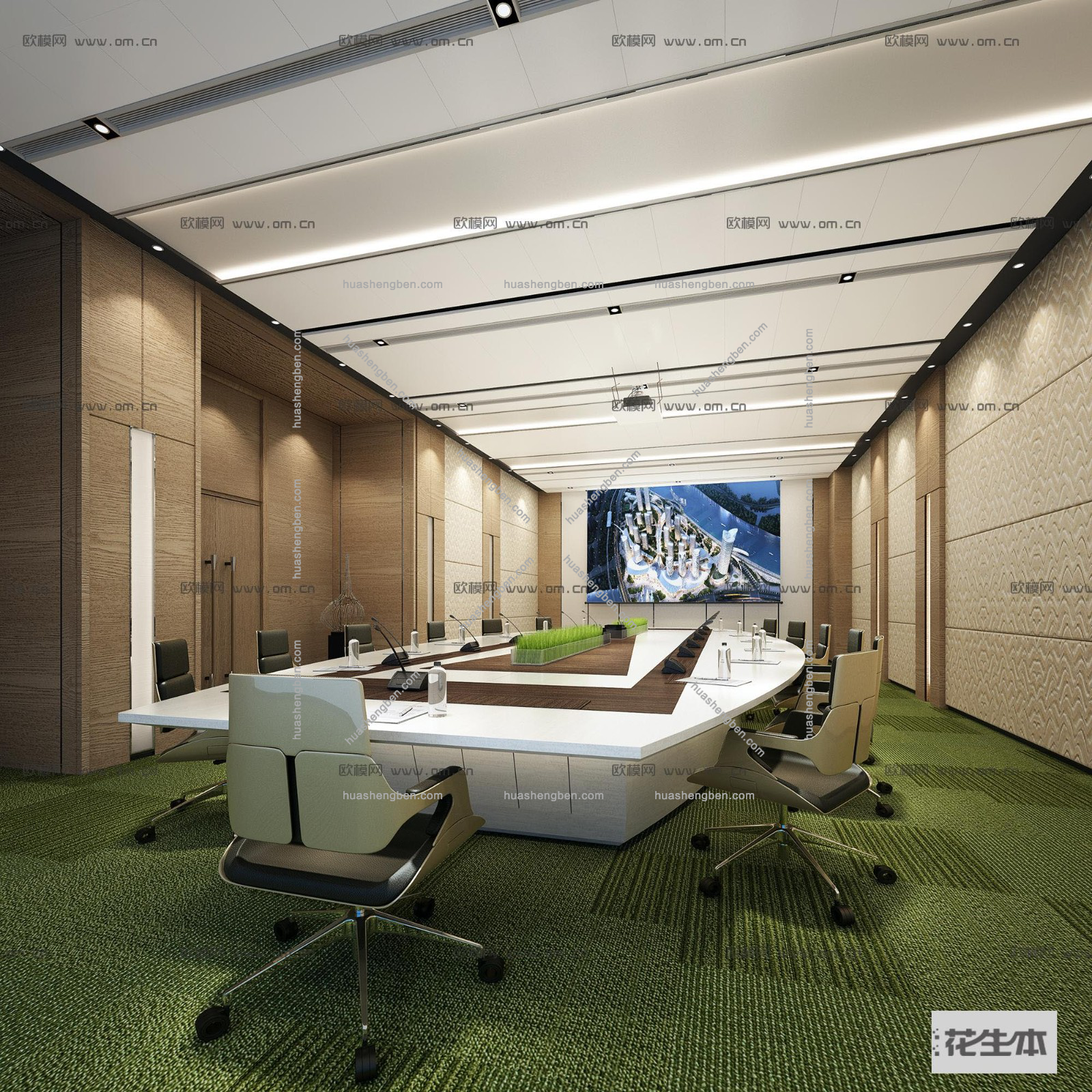 现代会议室3d模型「免费下载」现代会议室3D模型ID：371776.jpg(1)