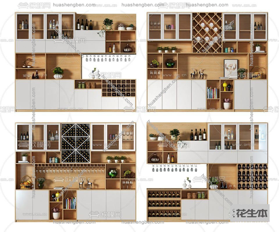 北欧实木酒柜3d模型「免费下载」北欧实木酒柜3d模型 ID794815.jpg(1)
