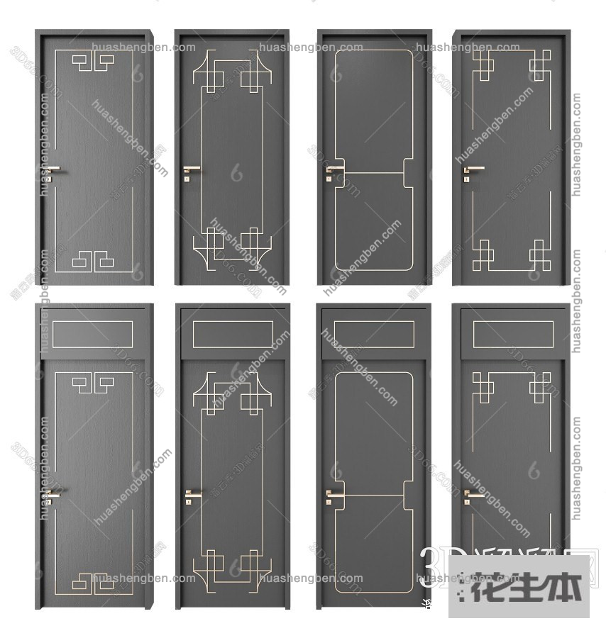新中式平开门3d模型「免费下载」新中式平开门3D模型下载 ID 866147.jpg(1)