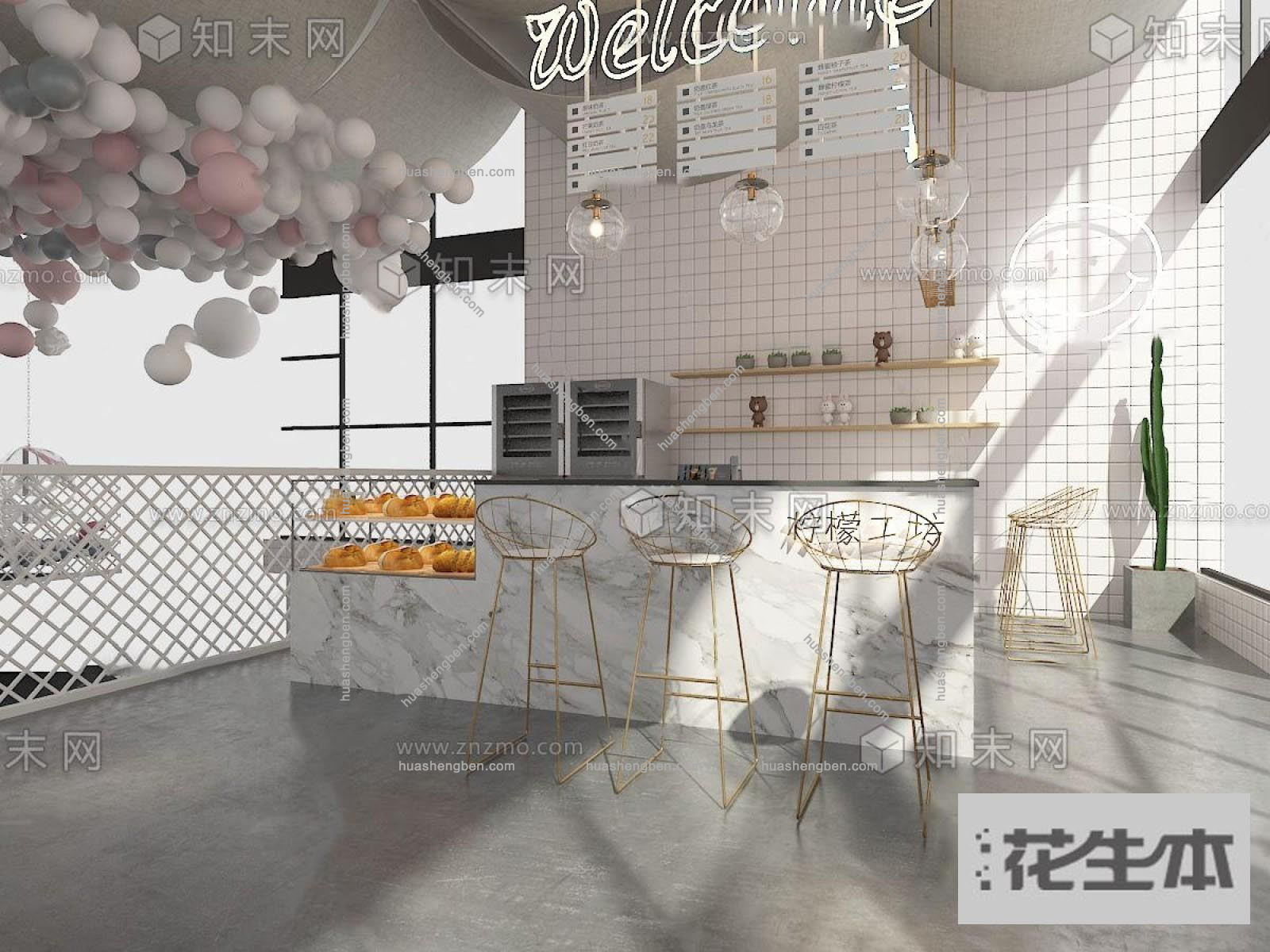 北欧网红奶茶店3d模型「免费下载」北欧网红奶茶店3d模型【ID：333479846】.jpg(1)