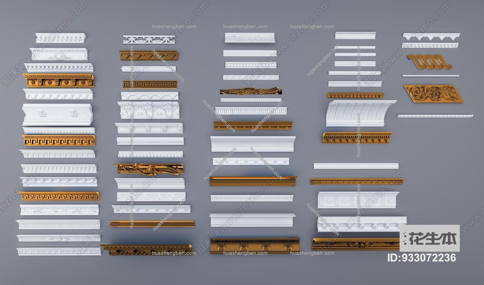 欧式线条构件3d模型「免费下载」欧式构件3D模型下载【ID933072236】.jpg(1)