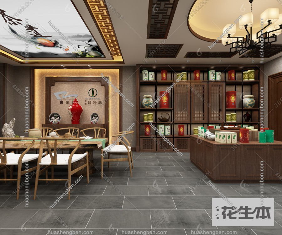 后现代茶叶店3d模型「免费下载」茶叶店3D模型 （ID：613952）.jpg(1)