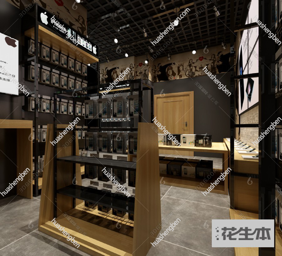 现代手机店3d模型「免费下载」手机店3D模型 （ID：568102）.jpg(1)