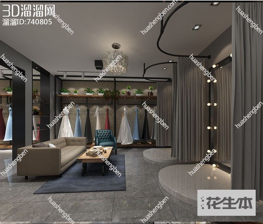 后现代婚纱店3d模型「免费下载」婚纱店3D模型 （ID：740805）.jpg(1)