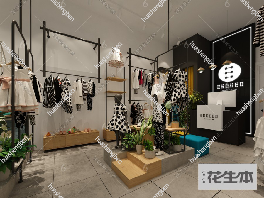 现代童装店3d模型「免费下载」童装店3D模型 （ID：666058）.jpg(1)