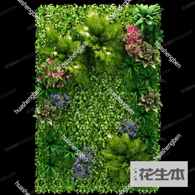 现代绿植墙3d模型「免费下载」绿植墙3D模型 （ID：561391）.jpg(1)