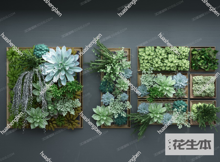 现代植物墙3d模型「免费下载」植物墙3D模型 （ID：620472）.jpg(1)