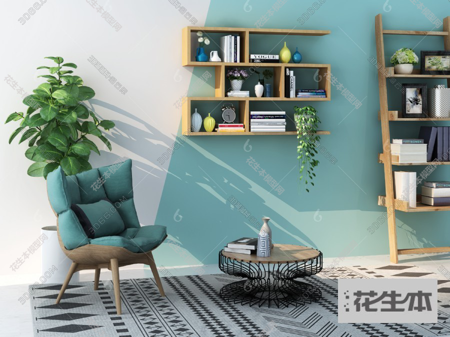 现代休闲椅3d模型「免费下载」休闲椅3D模型 （ID：641476）.jpg(1)