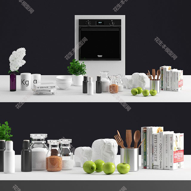 现代摆件组合3d模型「免费下载」KITCHEN DECOR.jpg(1)