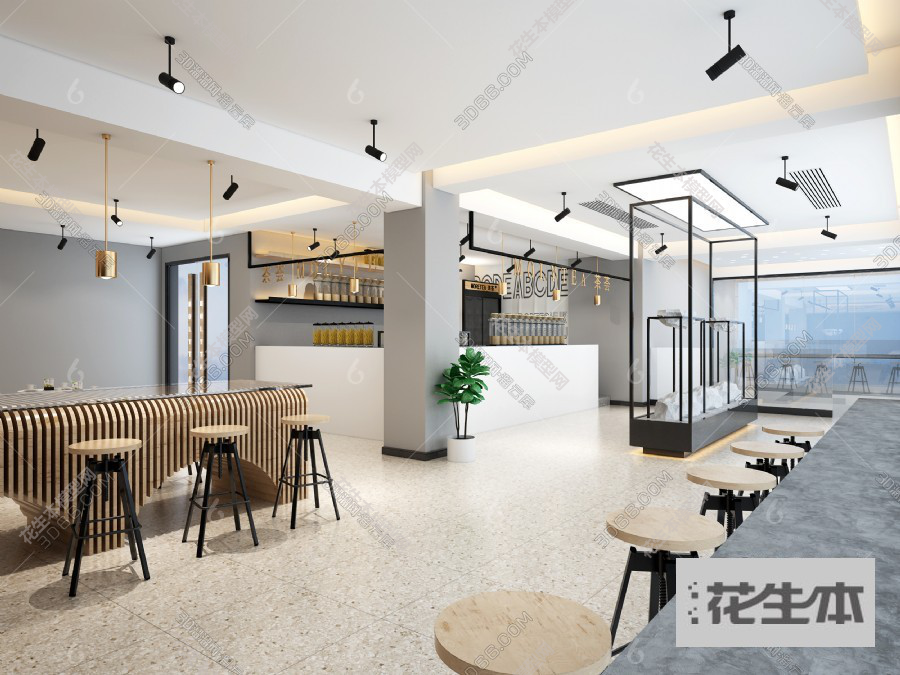 现代奶茶店3d模型「免费下载」奶茶店3D模型 （ID：705236）.jpg(1)