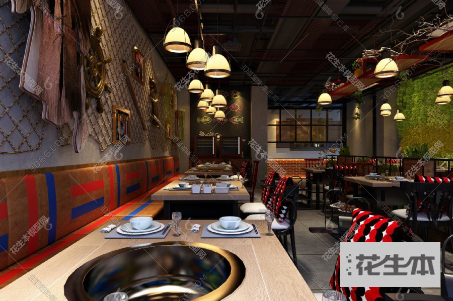 现代火锅店3d模型「免费下载」火锅店3D模型 （ID：585646）.jpg(1)