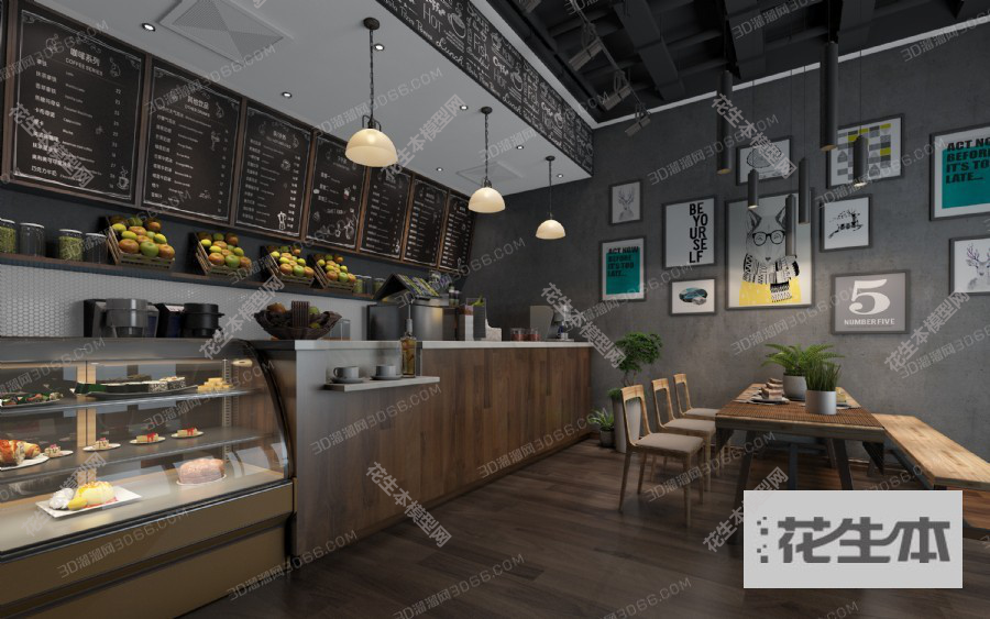 后现代奶茶店3d模型「免费下载」奶茶店3D模型 （ID：577336）.jpg(1)