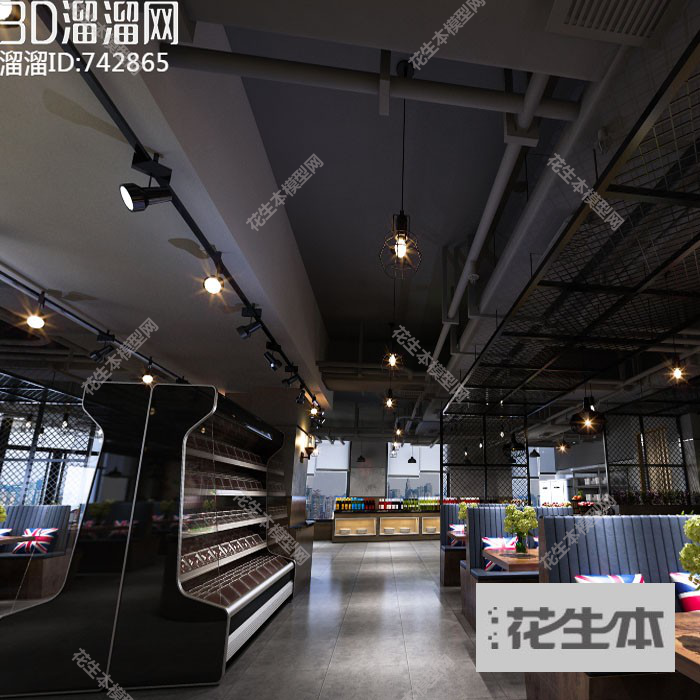 现代火锅店3d模型「免费下载」火锅店3D模型 （ID：742865）.jpg(1)