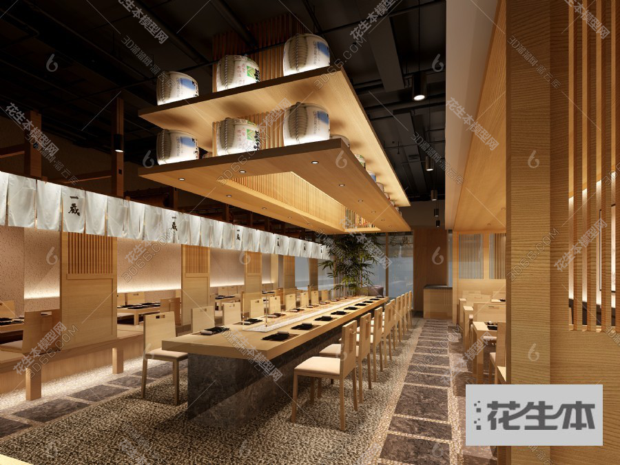 现代餐厅3d模型「免费下载」餐厅3D模型 （ID：561892）.jpg(1)