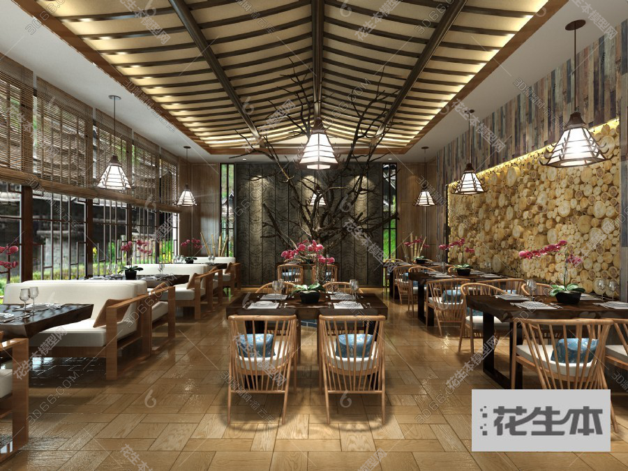 后现代餐厅3d模型「免费下载」餐厅3D模型 （ID：561901）.jpg(1)