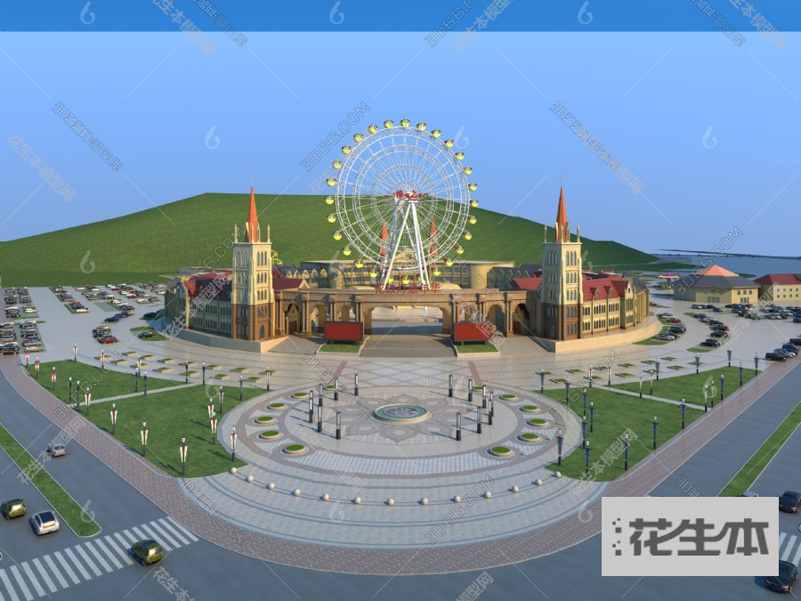 现代游乐园3d模型「免费下载」游乐园3D模型 （ID：645984）.jpg(1)