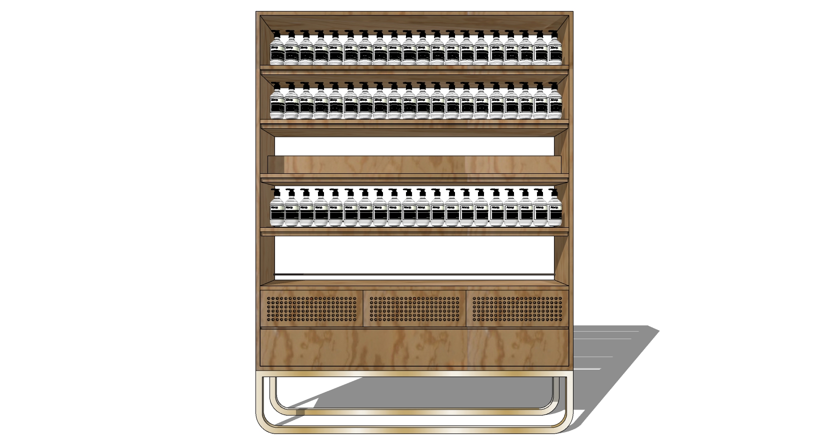 (12)现代美式木制产品化妆品展示柜sketchup草图模型下载