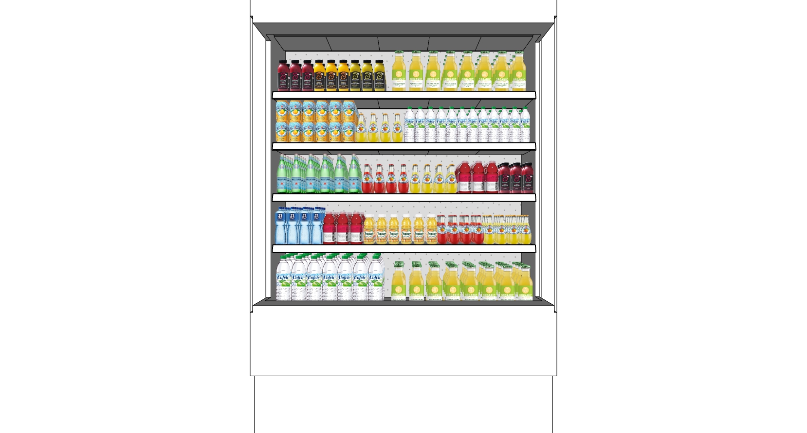 (73)现代超市冷藏柜饮料展示柜sketchup草图模型下载