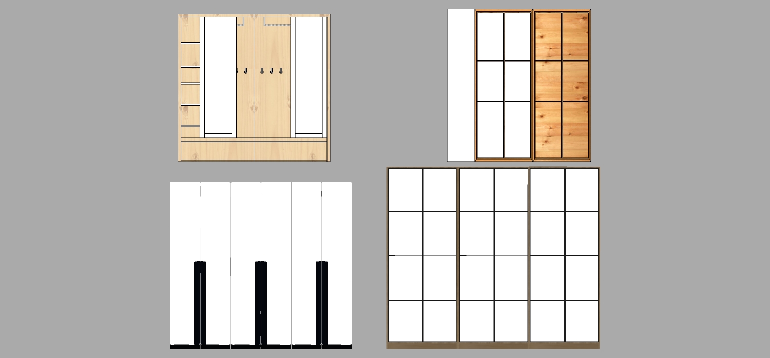 (107)  现代衣柜衣橱sketchup草图模型下载