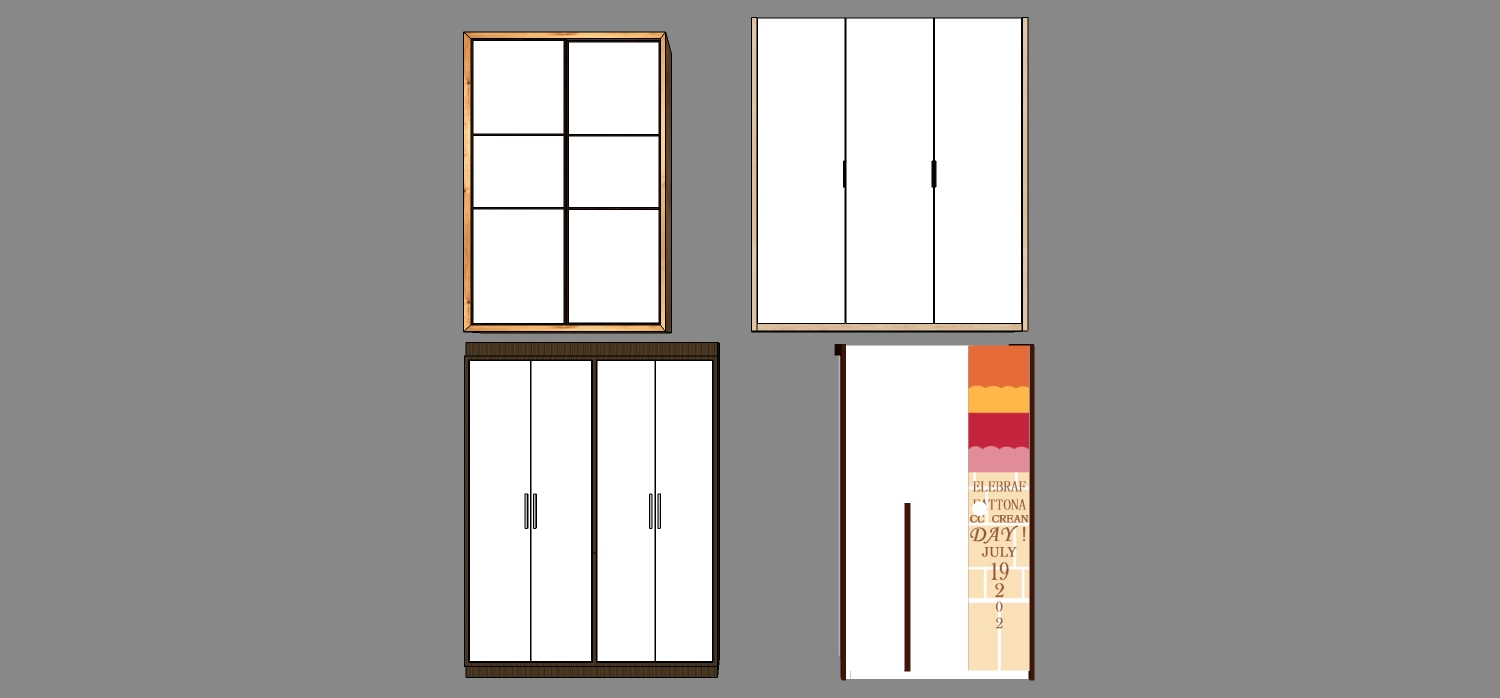 (105) 现代衣柜衣橱sketchup草图模型下载(1)