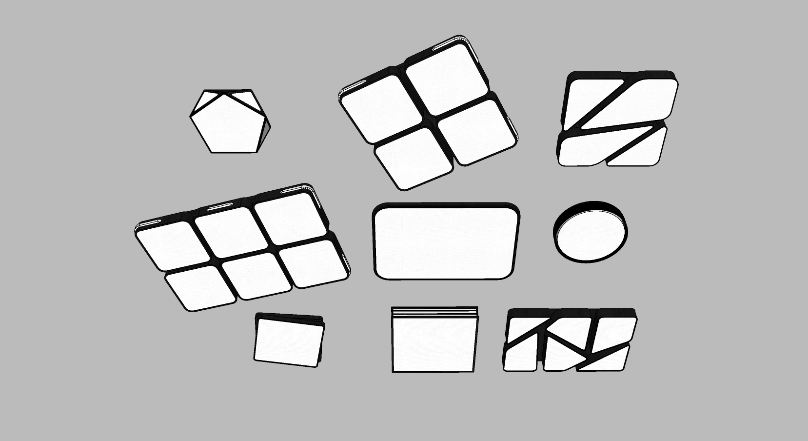 1现代吸顶灯组合SketchUp草图模型下载