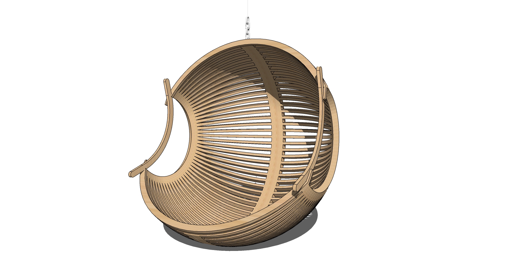 户外吊床吊椅su草图模型下载 (1)1
