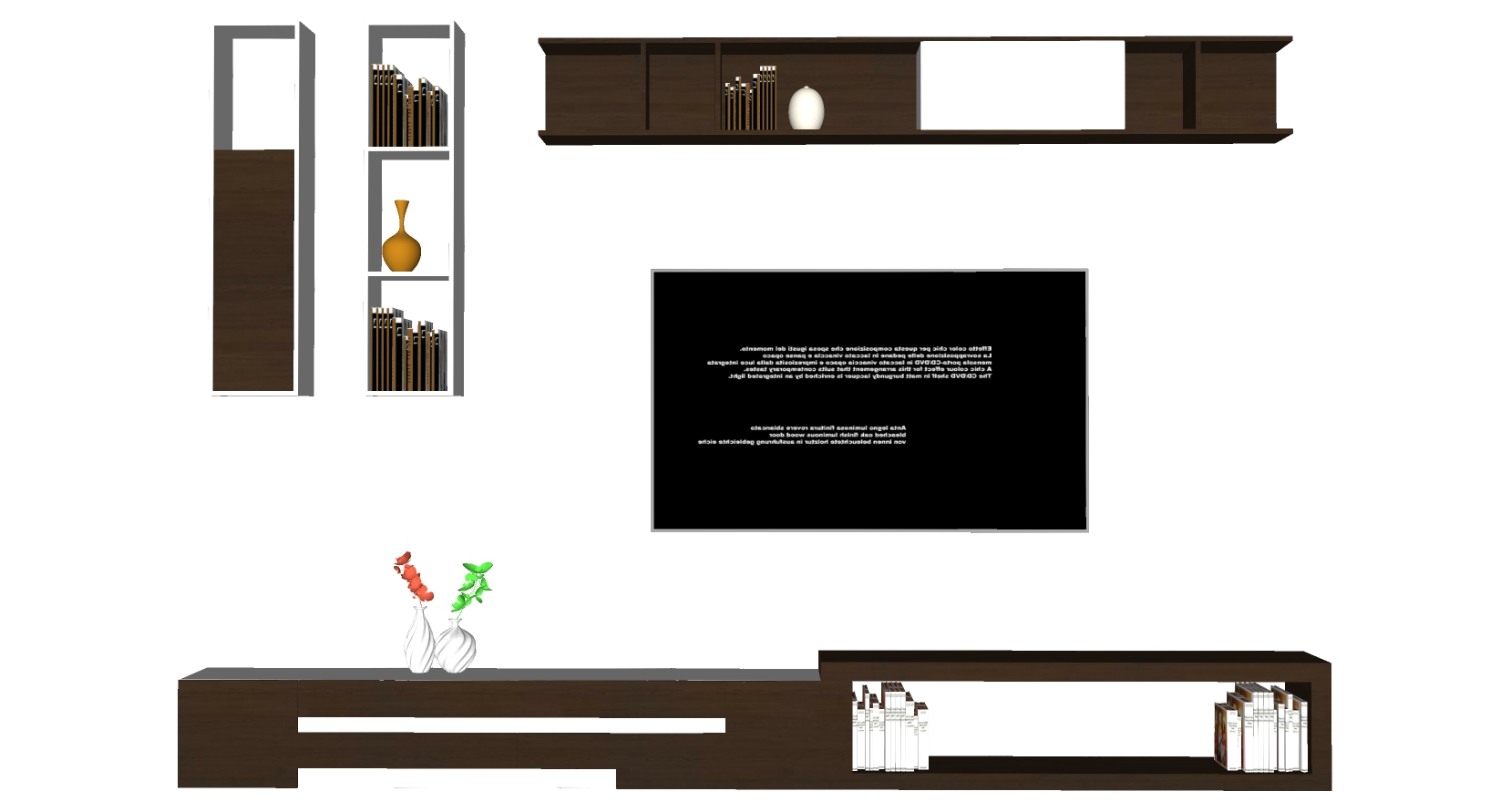 8电视机组合柜 吊柜sketchup草图模型下载