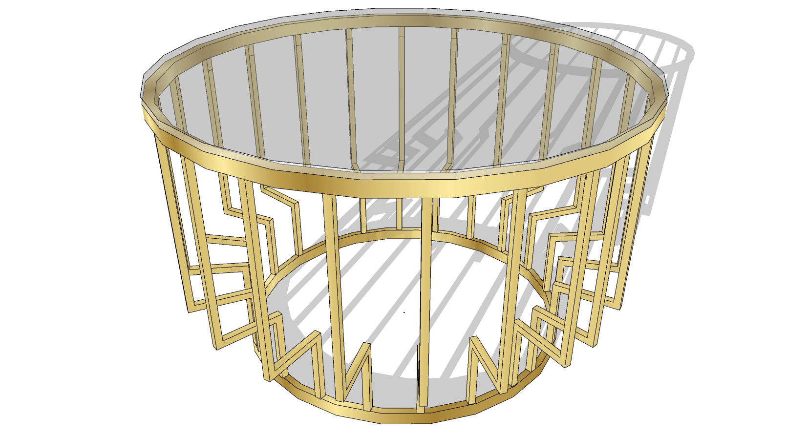 7现代北欧金属茶几圆几sketchup草图模型下载