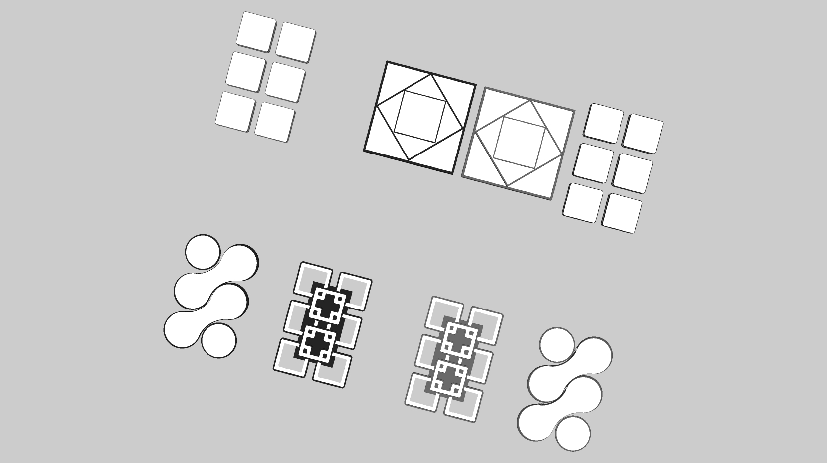 60现代金属吸顶灯SketchUp草图模型下载