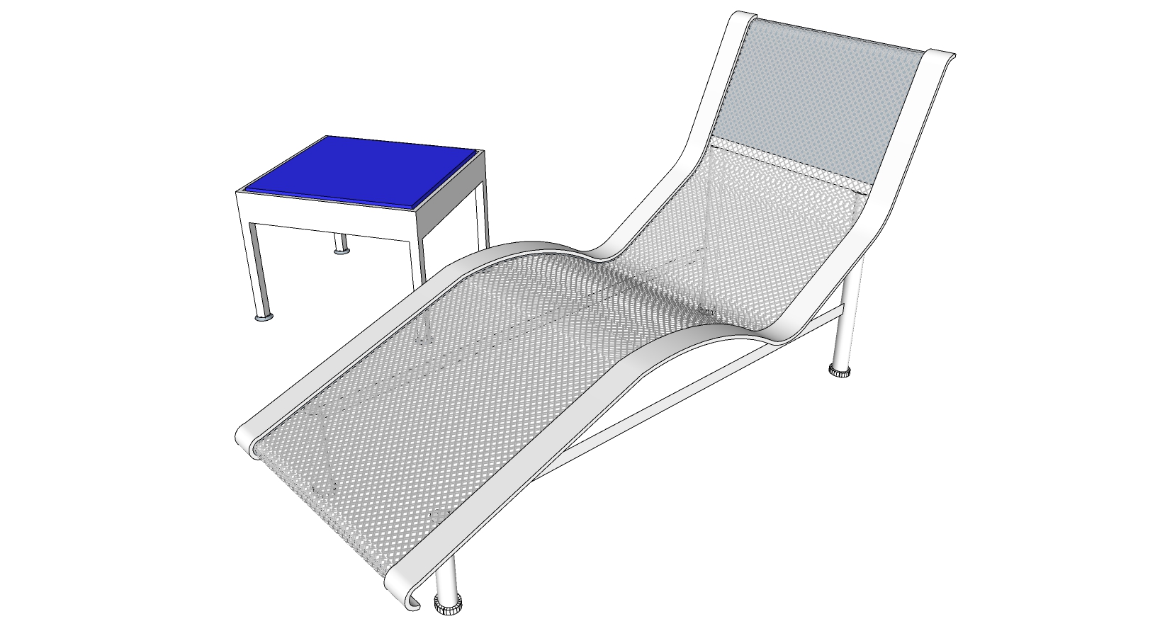 现代异形家具沙发公共座椅躺椅室外户外休闲躺椅 sketchup草图模型下载(21)