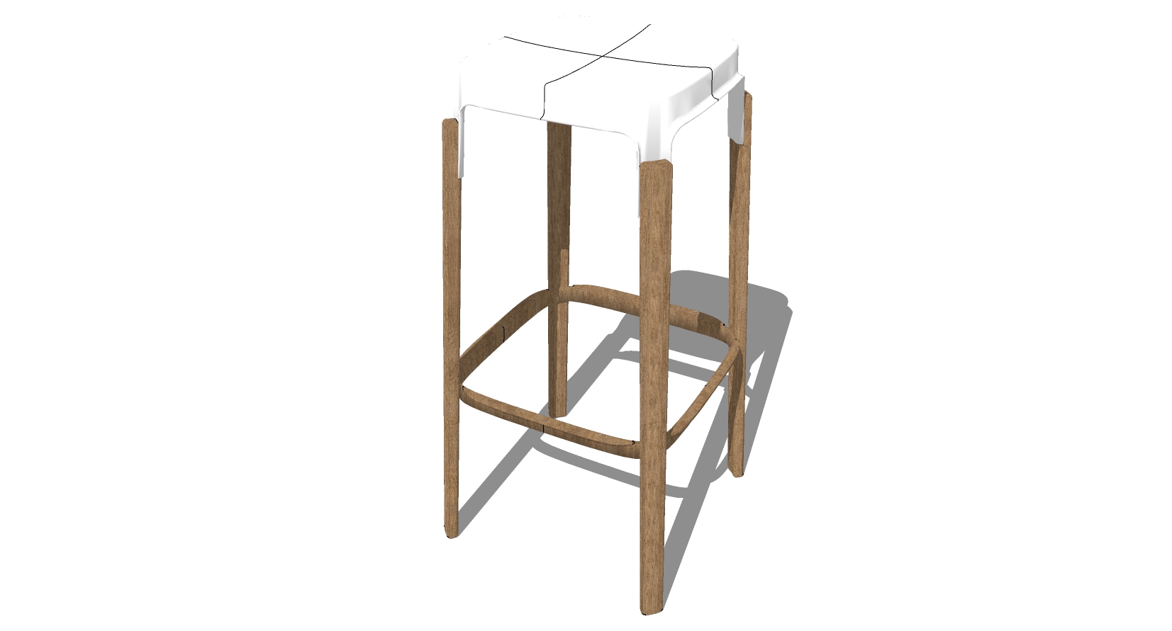 12现代简约实木吧台椅sketchup草图模型下载