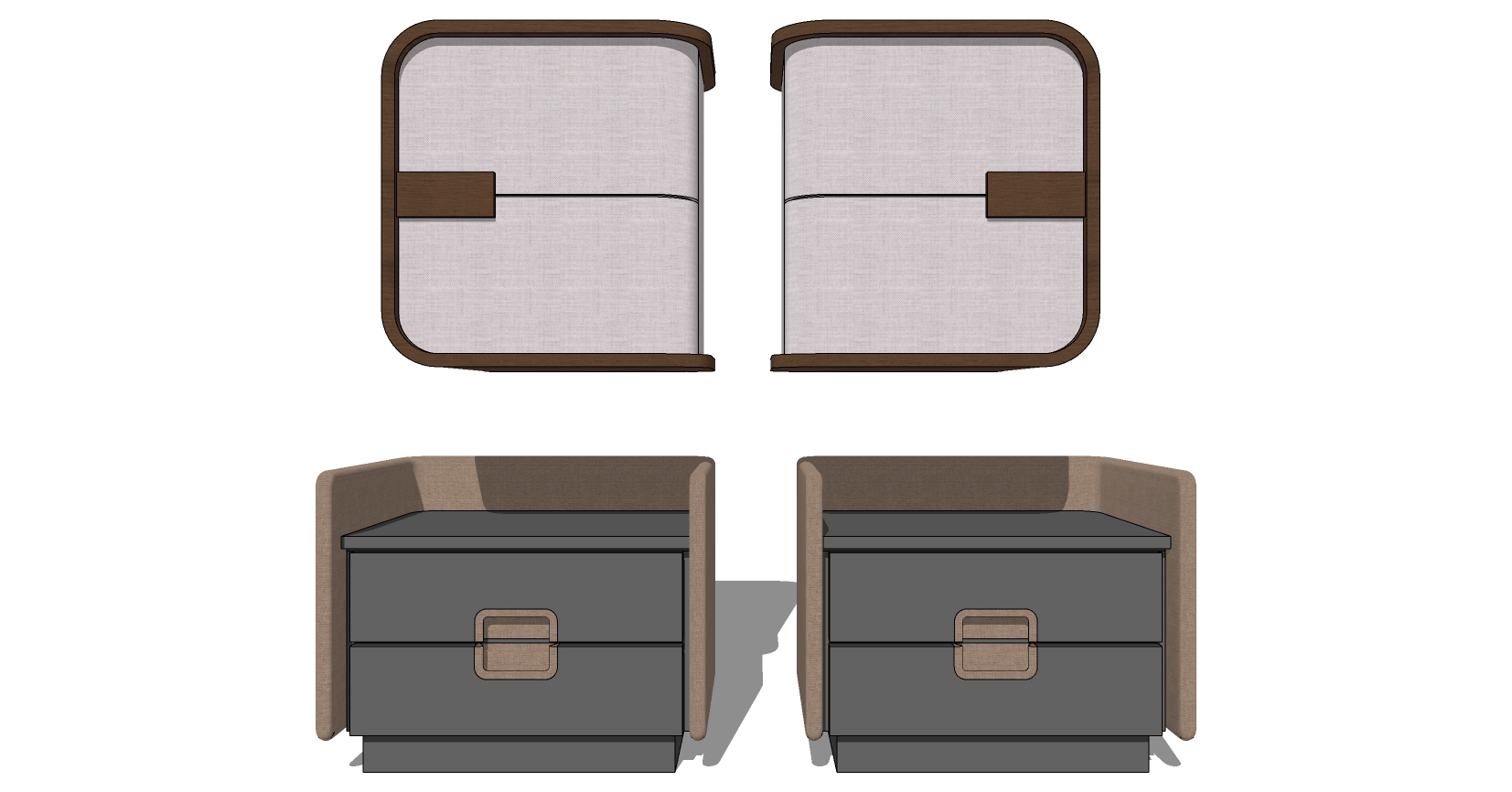 11现代轻奢新中式北欧简约床头柜sketchup草图模型下载