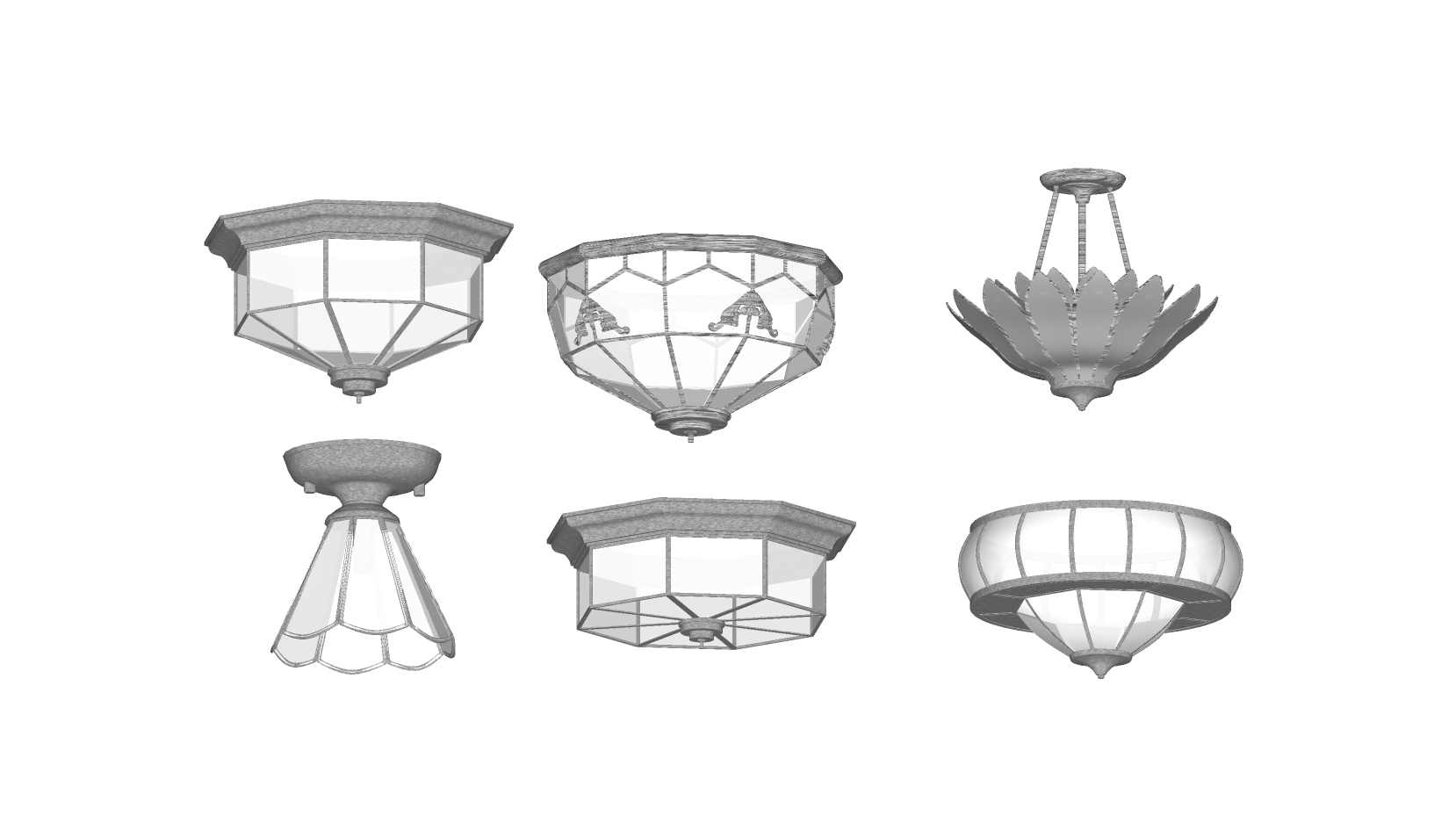 52现代吸顶灯SketchUp草图模型下载(1)