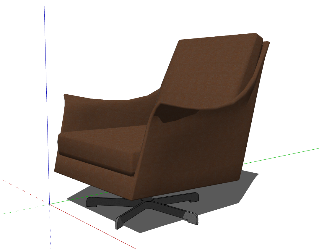 10现代简约办公休闲沙发转椅椅子sketchup草图模型下载(1)