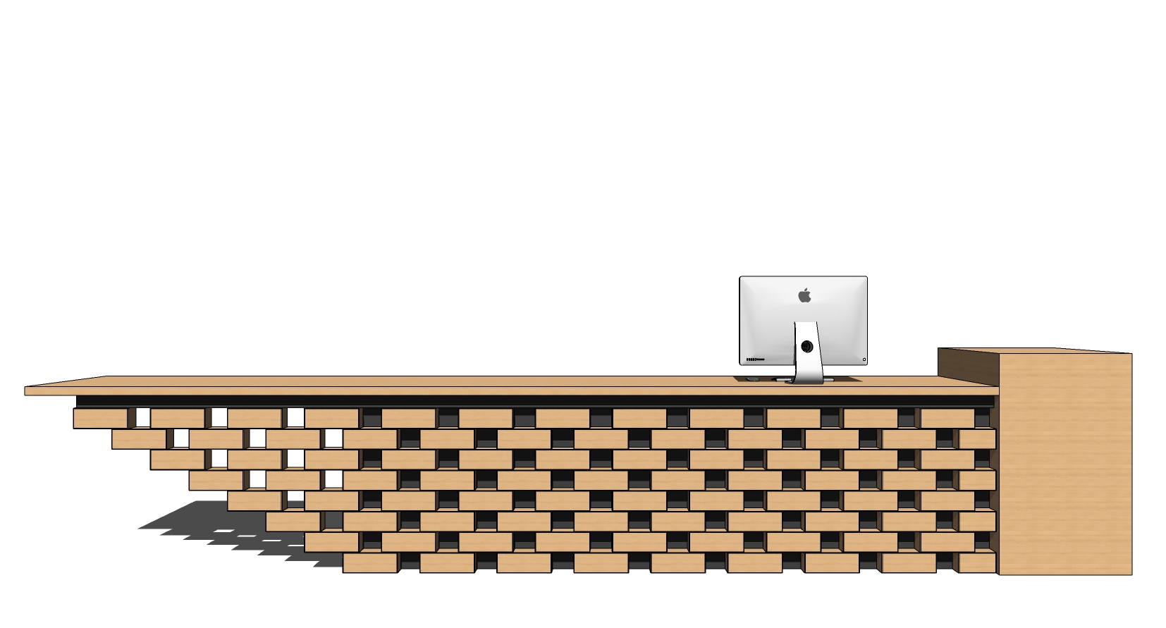 接待吧台前台桌sketchup草图模型下载(1)