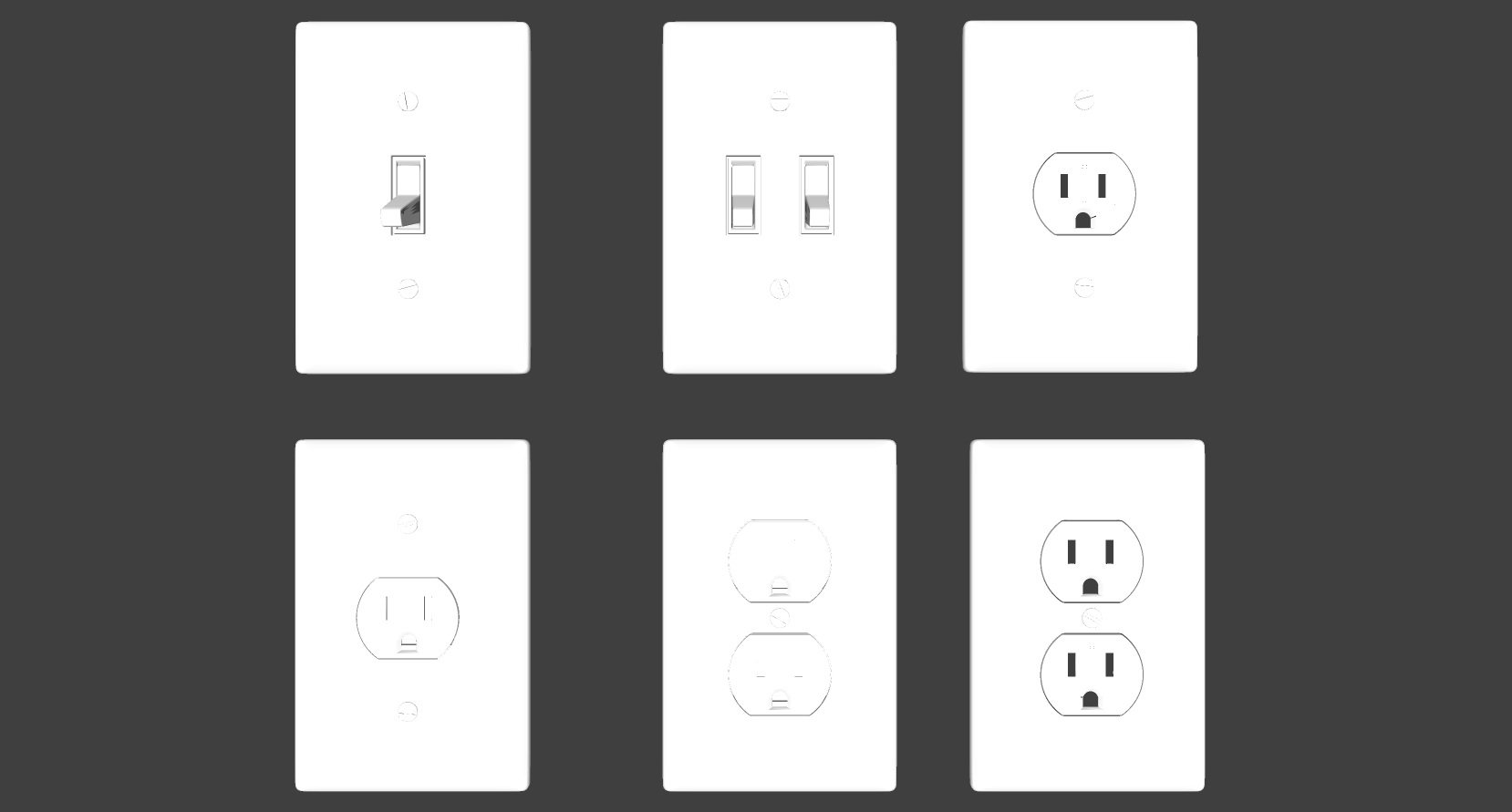 13开关插座sketchup草图模型下载