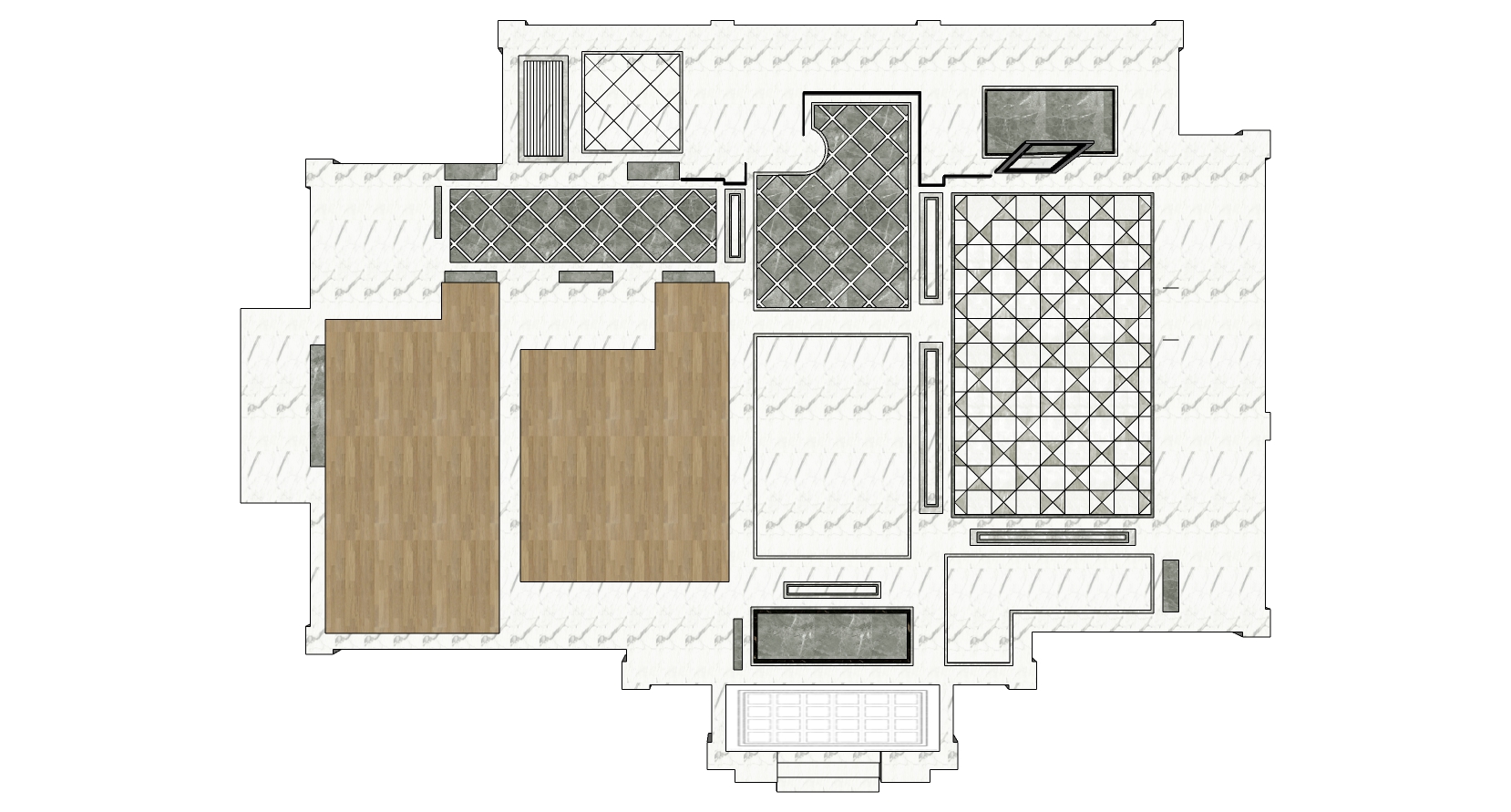 07现代 整套室内贴砖 瓷砖 门套 木地板 踢脚线sketchup草图模型下载