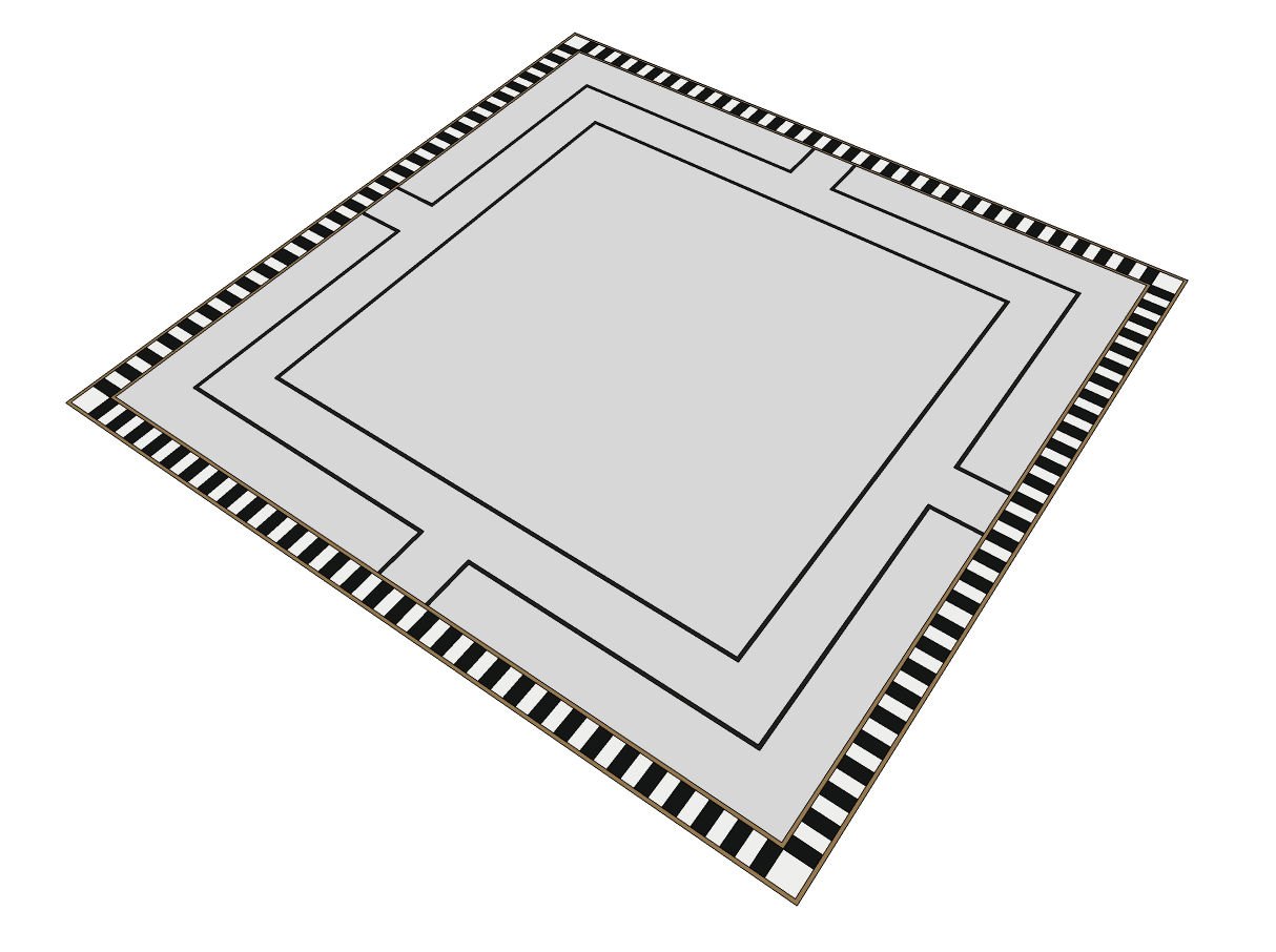 欧式地面石材拼花sketchup草图模型下载