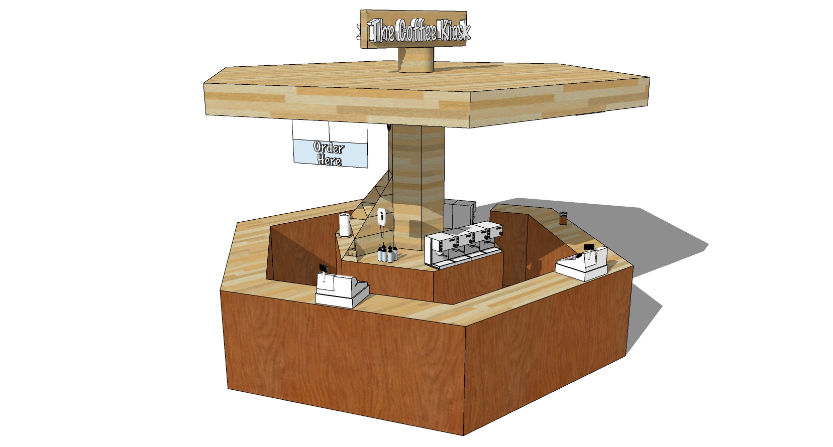 6水吧咖啡吧饮料机收银机SketchUp草图模型下载(1)