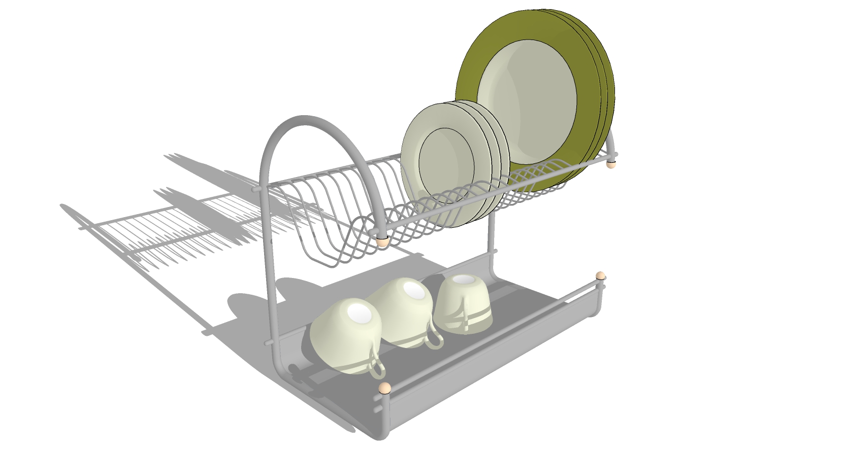 厨房摆件盘子碗架餐具 SketchUp草图模型下载(5)(1)