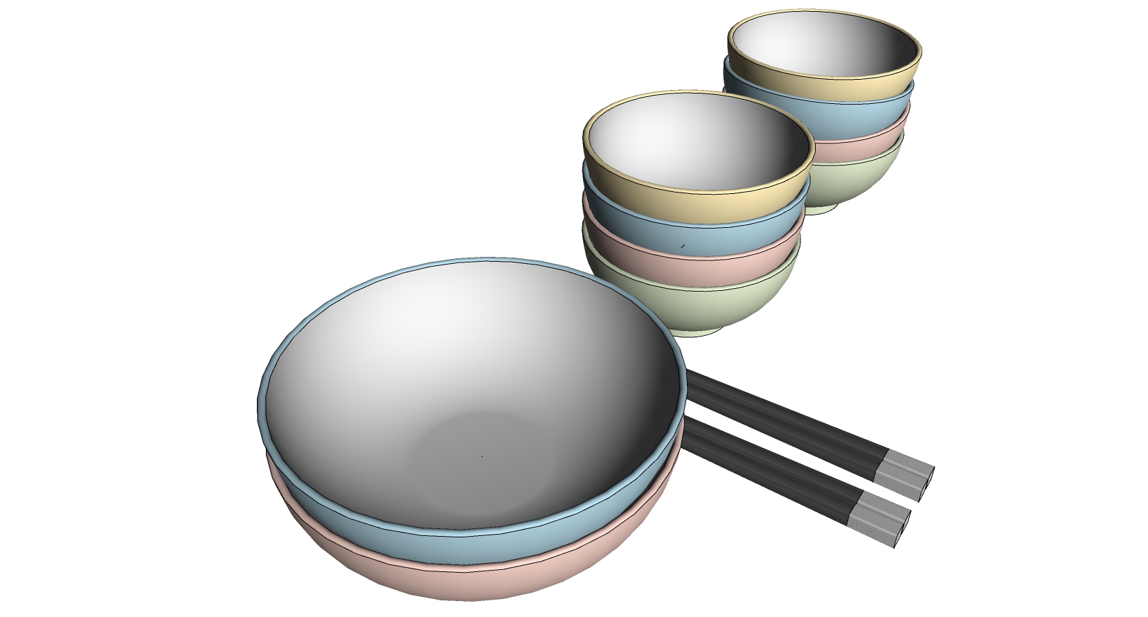 餐具碗筷SketchUp草图模型下载 (13)